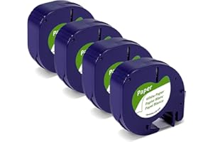 Etichette Markurlife Compatibile con DYMO LetraTag Nastro Carta 12mm x 4m 91200 Cartucce Ricarica per DYMO LetraTag LT-100H LT-100T LT-110T 2000 QX50 XR XM (3x Paper White, Nero su Bianco)