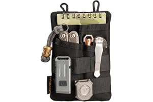 VIPERADE VE3 EDC Tool Pouch Organizer, piccolo organizer tascabile EDC da uomo, piccolo organizer multiutensile per piccola torcia EDC Multi Tool Pen Notebook(nero)