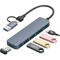 Dockteck USB 3.0 Hub Mit 4 Ports – Ultraflach, Geflochtenes Kabel 60cm Für MacBook, PC & Mehr
