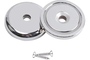 OCEUMAOA Calamite Potenti Con Foro Magneti Neodimio 40kg Forza 36mm Magnete Potente Calamita Piccole con Base in Acciaio Svasato per Cucina, Magazzino, Garage Con Viti Di Montaggio,2Pezzi