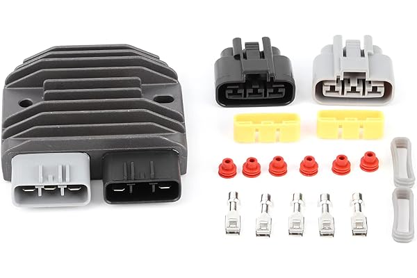 Qiilu Motorcykel spänning likriktningssats, regulator likriktare MOSFET W/terminalverktygssats som passar till KRF TERYX
