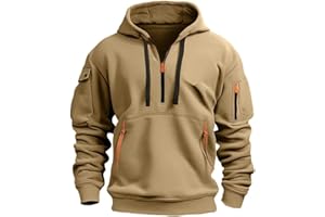 MEDUOLA Men's Hoodie Sweatshirt with Zip Boys and Men Sweatshirt with Zip Multifunctional Pocket Sweatshirt with Hood Jogging Pullover