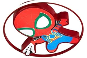 SAIVITT LED Deckenleuchte Kinderzimmer Babyzimmer Dimmbar Deckenlampe mit Fernbedienung Kreativ Cartoon Marvel Spiderman Rund Deckenbeleuchtung für Modern Junge Kinder Schlafzimmer Wandleuchte (Rot, Ø57cm)