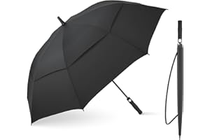 LFLFWY Golf Umbrella 62 Inch Automatic Open Umbrella Extra Large Double Canopy for Men and Women-Vented Stick Umbrellas for Rain Strong Windproof Waterproof