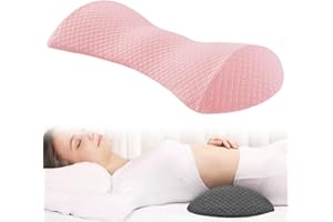 YCYATS Lendenkissen für Bett zum Schlafen Memory Foam Rückenstützkissen zur Linderung von Rückenschmerzen, Füllungund-Unterstützung können Lindert Schlaf- und Taille Beschwerden (Pink)