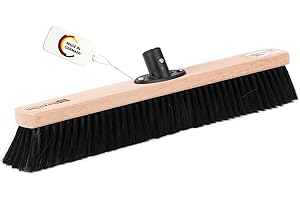 BawiTec Qualitäts Saalbesen mit Kunststoff-Stielhalter Länge 60cm feine Kunsthaar-Borsten für Haus,Halle,Garage etc. Werktstattbesen Kehrbesen Besen Holz-Natur ohne Stiel