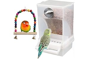 VERTUPET Futterspender Vogel für Wellensittiche Enthält Wellensittich Schaukel Spielzeug, Wellensittiche Futterautomat Vogelfutter für Kanarienvögel, Nymphensittiche, Finken, Sittiche, Samen, Pfingstrosen…