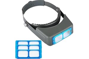 LPLUZIYYDS Loupe frontale, loupe professionnelle à double lentille montée, loupe de lecture, loupe en verre optique avec grossissement de lentille, 1,5 x 2 x 2,5 x 3,5 x pour réparation, artisanat