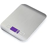 GPISEN Bilancia da Cucina Smart Digitale con Funzione Tare,5kg/11 lbs Professionale Acciaio Inox Alta Precision Bilancia Elet