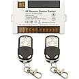 DieseRC 4 Channels Wireless Relay Remote Control Switch 433Mhz RF AC 240V 220V 10A Relay Receiver with 2 Transmitters Keyfob, Big Terminal Easy Wiring