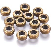 NBEADS 64 Hars Europese Kralen – 5mm Groot Gat – 8 Kleuren – Rondelle Met Messing Kern – Voor Armbanden En Ketting DIY