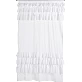 Madison Park WIN40-140 Beyaz Oturma Odası Cottage Country Rod Pocket Ruffle Yatak Odası Solid Anna Vual Tek Pencere Perdesi 5