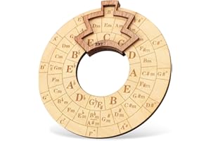 XUKZIMA 1 Wooden Melody Tool Round Circle of Fifths Wheel Melody Chord Tool Music Transpose Accessories Wooden Chord Wheel for Musicians Musical Beginners Songwriters for Notes Chords Key Signature