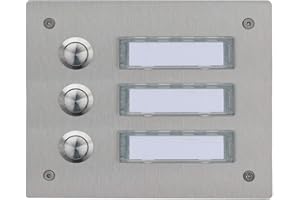 ARZER Birsppy 3 Fach Edelstahl Klingelplatte, Türklingel, Türstation, Edelstahlklingel