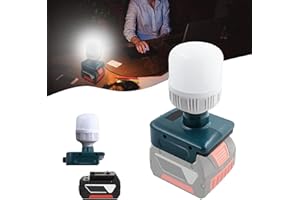 TEPULAS Bosch Cordless LED Work Light with E27 LED Bulb, 12W 1300LM Super Bright Lamp for Emergency Use, Battery Not Included