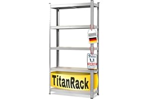 KARAT Étagère pour Charges Lourdes. 180 x 90 x 45 cm. en métal. pour Cave. Stockage. emboîtable. en Acier métallique. 5 tablettes réglables (galvanisée)