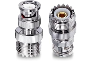 TUOLNK BNC mâle vers UHF PL259 Femelle Adaptateur coaxial RF SO239 Femelle Jack vers BNC mâle connecteur coaxial pour câble d'extension 2 pièces