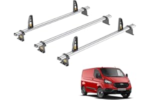 VAN DEMON Van Guard Roof Rack for Ford Transit Custom (2013-2024) 3 Aluminium Roof Bars with Loadstops [Only suitable for GEN1 with Standard (H1) Roof] - UltiBar Plus - VG304-3