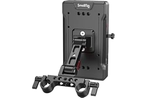 ‎SMALLRIG SMALLRIG V Mount Battery Adapter Plate with PD 65W USB-C Quick Charger, Protokołem QC USB-A, D-TAP, Portem 8V i 12V DC, Zaciskiem Prętowym 15mm i Adjustable Arm, dla Sony dla Canon Cameras - 3204B