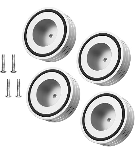 Piedini Antivibranti In Alluminio Massiccio Per HiFi – 4 Pezzi, 39x16 Mm, Con Vite M4 E Anello In Gomma