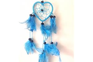 DREAMCATCHERWORLD.CO.UK Turquoise Blue Heart Colour Dream Catcher Beautiful Home Decor & Kids Room Wall Hanging Party Bag Filler Item Catch All Those Bad Dreams No More Sleepless Nights