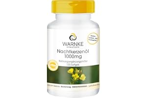 ‎WARNKE VITALSTOFFE Nachtkerzenöl - mit 1000mg Nachtkerzenöl davon 650mg Linolsäure und 10mg Vitamin E - 120 Softgels - Deutsche Apothekenqualität - hochdosiert | Warnke Vitalstoffe