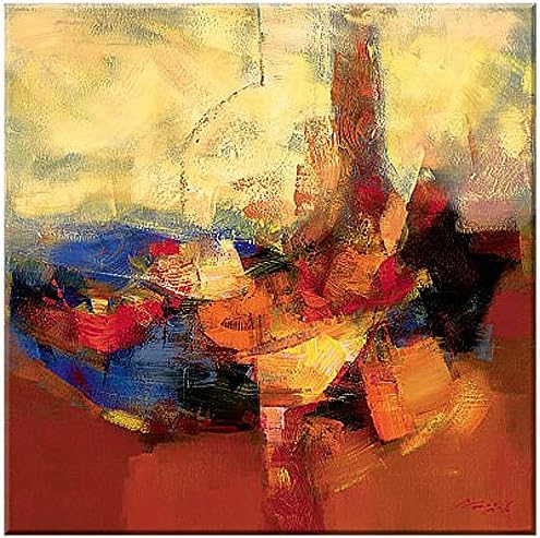I, colouring and shape, colour of Madjid, Size: 90 x 90 CM, Digital Fine Art Giclee Print On Canvas Print with Stretcher Frame Abstract Canvas Wall Art Pictures Living Room and Bedroom Decoration, Home Accessories, Frame