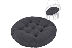 ‎FEROCITY Ferocity Hängesessel Kissen, Polster Bodenkissen für Schwenksessel, Auflage für Baumwoll Hängeschaukel, Papasansessel, Hängekorb, Hängestuhl, Durchmesser 90 cm Graphit [114]