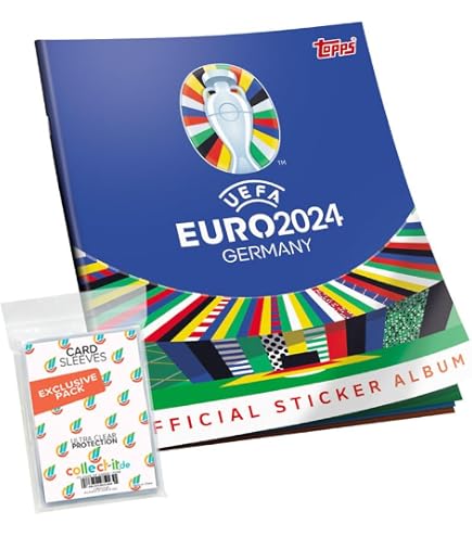2025 Topps Damen Euro Fußball-Sticker Starterpaket – Mit Album & 18 Aufklebern