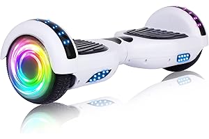 SISIGAD Hoverboard 6,5 Zoll Elektro Scooter für Kinder und Jugendliche, Hoverboards mit Bluetooth Lautsprecher,mit LED Leuchte Self Balance Board