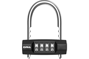 ORIA Lucchetto con Combinazione a 4 Cifre, Lucchetto Armadietto Impermeabile, Lucchetto con Numero di Sicurezza Con archetto regolabile, Materiale in Lega di Zinco per Palestra, Bagagli, ecc