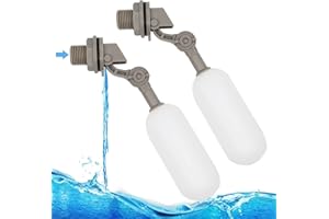 PROBEEALLYU MOGOULUA 2 Stucks Schwimmer-Kugelhahn-Abschaltung 1,27 cm (1/2 Zoll) Automatisches Befüllen des Wassertanks Schwimmerventile mit Wasserleitungsadapter Wasserventile für WC-Wassertränke Ventile weiß