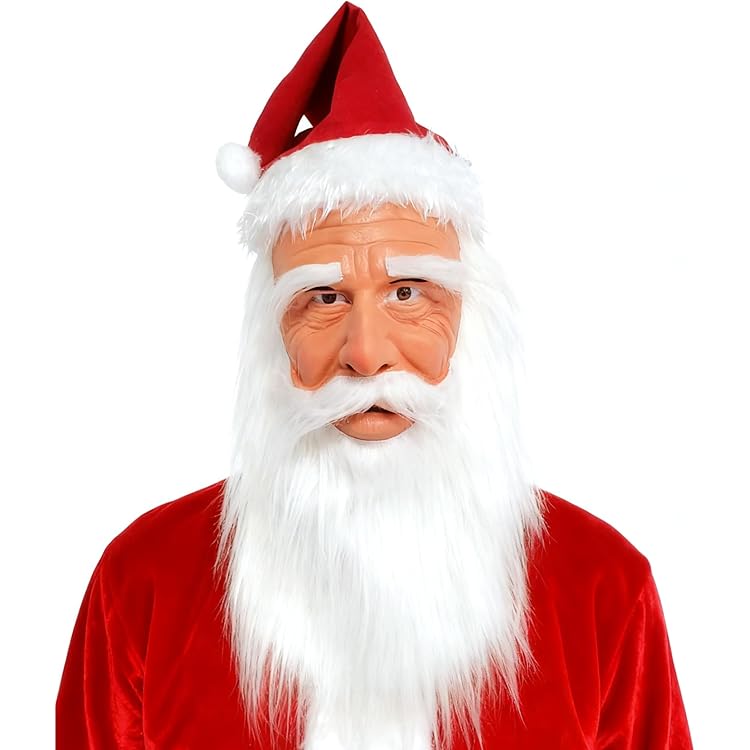 Masque De Père Noël En Latex - Masque De Noël Pour Adultes - Carnaval, Cosplay, Fêtes
