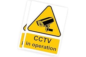 RDLCAR CCTV In Operation Signs 1mm Rigid Plastic Pack of 2 Durable 300mm x 400mm Warning Sign Security and Surveillance Signage for Home or Business