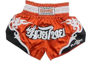 FLUORY Short Muay Thai,Haute Qualité Short Boxe Thaï Short MMA Kick Boxing pour Femme Homme Enfant Compétition D'entraînement de Combat.