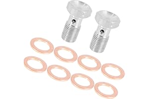 Motoforti 2 Set M10x1.0 Metric Thread Single Banjo Bolt Brake Fitting Adapter Long-lasting