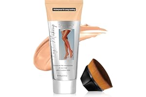SHOPPGO Fondotinta Gambe Waterproof 100ml, fondotinto Corpo, Crema Colorata Gambe Include Pennello