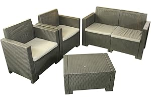 Bica 9027.4 Set Alabama 2 Salottini, Antracite, 119x74x57 cm, 281x155x79 cm