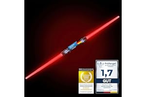 GOODS+GADGETS Sabre Laser à Double Lame Épée Laser 138 cm Épée avec éclairage et sonorisation (Rouge)