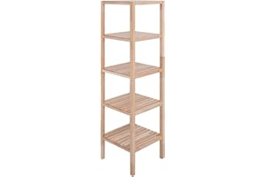 Kingwudo® Solid Wood Birch Shelf 2-tier 3-tier 4-tier 5-tier Shelf Unit Bookcase Bookracks Standing Floor Shelf Storage Shelf Organizer for Living Room Kitchen Bathroom (5-tier Shelf Unit)