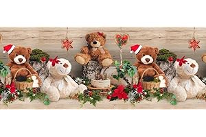 PELLECCHIA 1969 |Tappeto Natalizio Cucina Antiscivolo Lavabile | Passatoia Antimacchia |100% Poliestere| Interni ed Esterni Stampa Digitale (52 x 200, Teddy Noel)