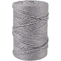 Vivifying 100M Gartenschnur, 3 mm Jute Bindfäden für Floristik, Bündeln, Basteln (Grau)