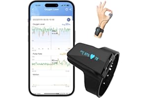 ViATOM Bluetooth Pulsoximeter,Sauerstoffsättigung Messgerät Handgelenk, Tragbarer Schlafapnoe-Monitor Blutsauerstoffmessgerät Handgelenk mit Profi-APP und Teilbare Bericht