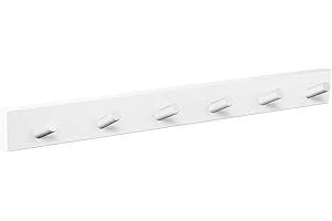 POMOLINE PERCHA pared madera diseño moderno NÓRDICO escandinavo BLANCO con 6 GANCHOS inclinados madera