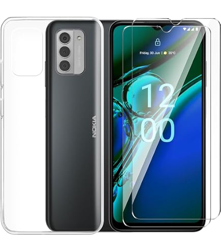 SCL Hülle Für Nokia G42 5G Mit Panzerglas, Carbon-Design, 2-teilig - Stoßfest, Rutschfest, 9H Härte