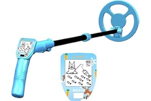 Raddy MD65K Détecteur de Métaux pour Enfants, Détecteur Léger et Réglable pour Chasse au Trésor, Bobine Étanche IPX7 16,5 cm, Écran LCD Amusant, Cadeau Parfait pour Garçons & Filles 3–12 Ans, Bleu