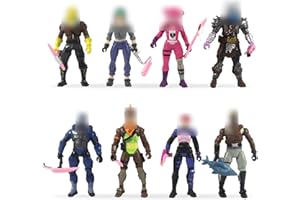 BSNRDX Figurine Fortnite, Série Micro Légendaire Mode Squad, Jouet, Modèle de Personnage de Jeu Huit Figurines très détaillées de 10 cm avec Outils de récolte, pour Garçons & Filles 8 pièces