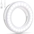 Diyife Selfie Ring Light, [Versione Aggiornata] Ricaricabile Luce Dell'Anello Selfie 3 Livelli di Luminosità 40 LED con Clip 