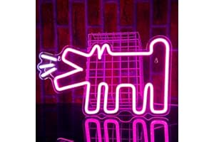 PILOYINDE Insegna al neon per cani da compagnia Insegna a LED al neon rosa Insegna al neon alimentata tramite USB personalizzata per l'arredamento del bar del ristorante della camera da letto