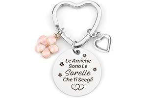 Hoosmoon Regalo Sorella Compleanno Regalo Amica Compleanno Idee Regalo Originali per Amica Regali Migliore Amica Portachiavi Amicizia Regalo Amica Speciale - Le Amiche Sono Le Sorelle Che ti Scegli